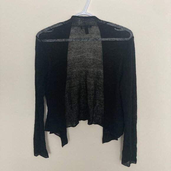 Eileen Fisher Hemp Blend Black Cardigan Bolero Size M - Picture 6 of 7